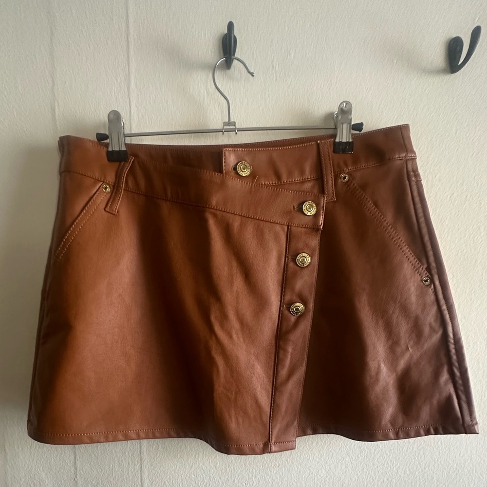 **WORN ONCE** Free People Brown Vegan Leather Mini